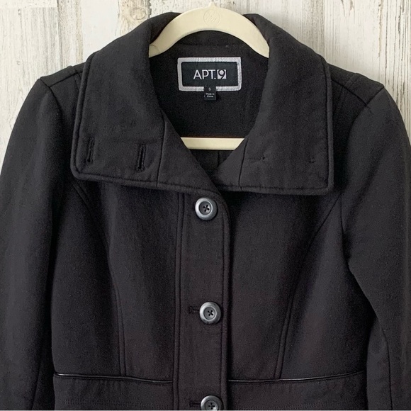 Apt. 9 Black Button Down Pea Coat Jacket Women’s Size Small - Picture 2 of 16
